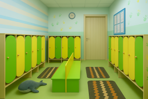 Раздевалка в детском саду